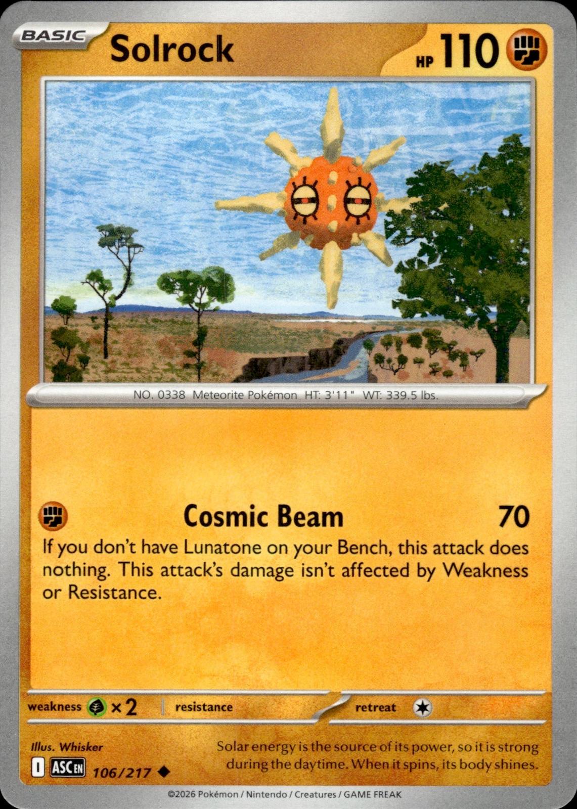 Solrock ME: Ascended Heroes #106/217 Uncommon