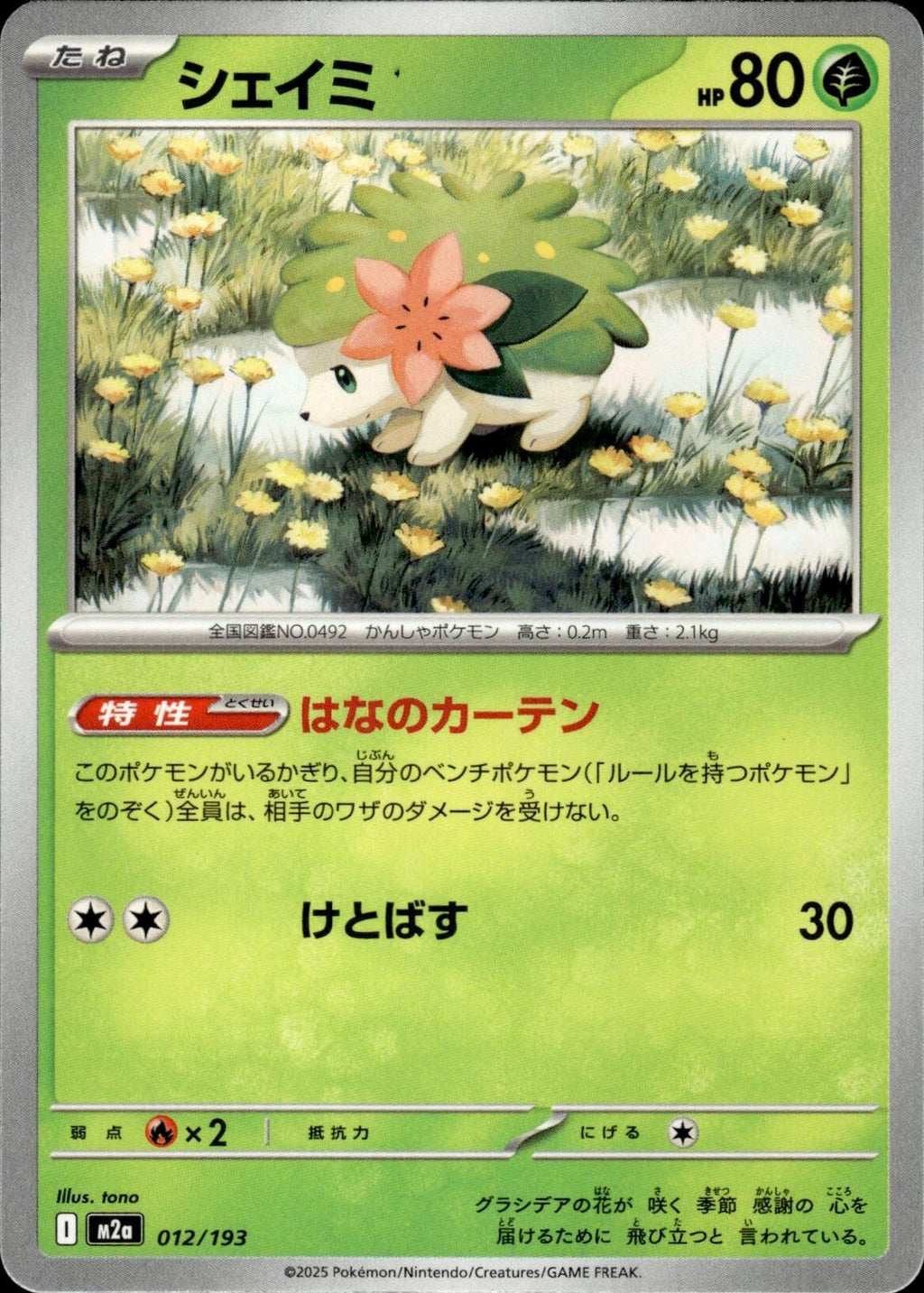 Shaymin M2a: High Class Pack: MEGA Dream ex #012/193 Common, Japanese