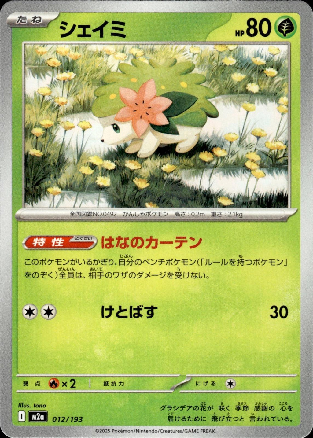 Shaymin M2a: High Class Pack: MEGA Dream ex #012/193 Common, Japanese