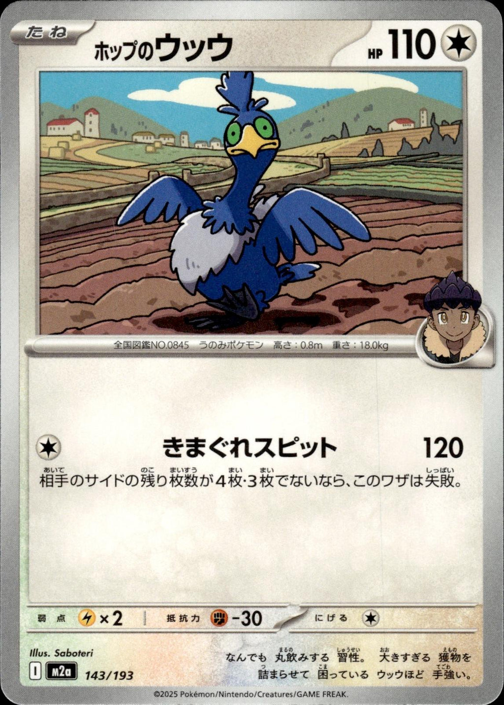 Hop's Cramorant M2a: High Class Pack: MEGA Dream ex #143/193 Common, Japanese