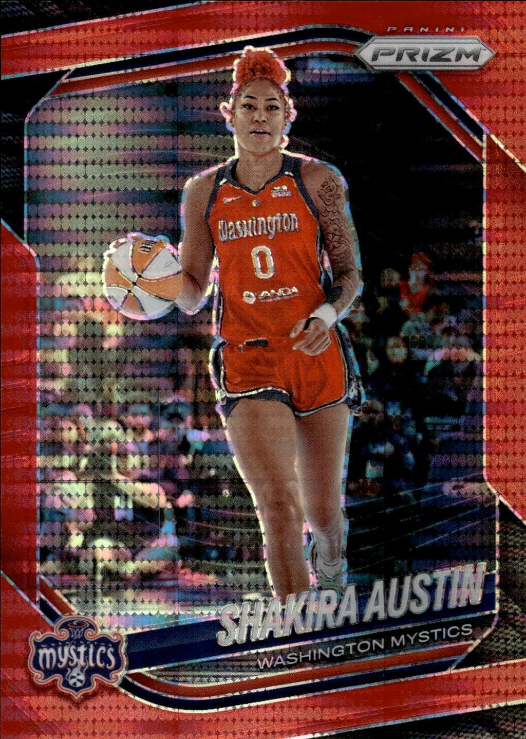 Shakira Austin 2025 Panini Prizm WNBA #81 Red Pulsar Prizm Mystics